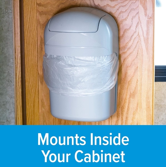 Camco 5 Quart Tight Space Cabinet-Mount Trash Can - Picture 1 of 6